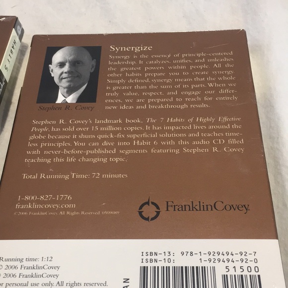 Stephen R Covey 7 Habits of Highly effective People Audio CDs Habits 4-5 & 6 NEW - Picture 8 of 9